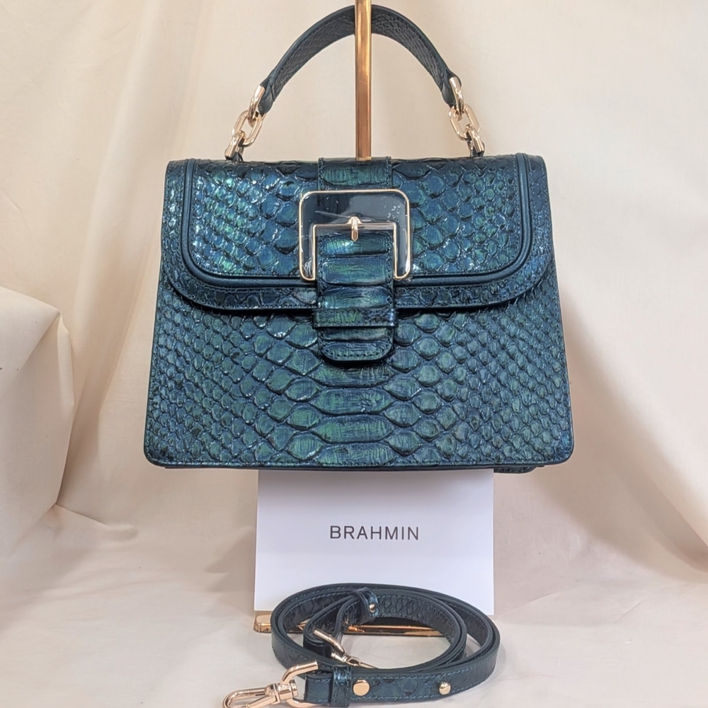 NWT Brahmin Small Hallie in Evergreen Kalopsia - Picture 2 of 15